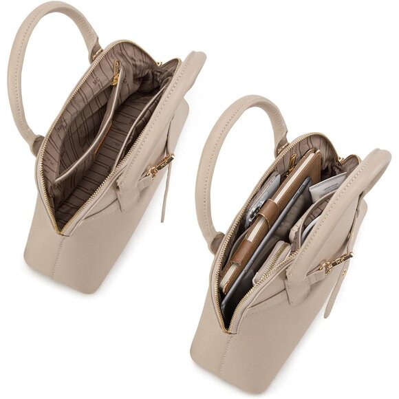 ⚡ Women's Cream Shoulder Strap Belted Top Handle Designer Crossbody Satchel Bag - Picture 6 of 7